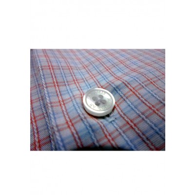 Camisa Social Aramis Branca / Listras Laranja-Azuis  Tam M