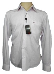 Camisa Social Aramis Branca / Listras Laranja-Azuis  Tam M